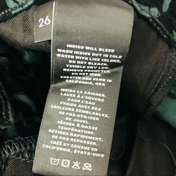 J Brand Olive Brocade Velvet Mid Rise Super Skinny Jeans 25 26 - Picture 8 of 9